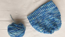 Load image into Gallery viewer, ZigZag lace hat pattern and hand dyed yarn kit to knit a hat in aran One Creative Cat
