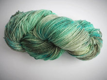 Load image into Gallery viewer, Hand dyed 4 ply Evettes sparkles sock yarn One Creative Cat
