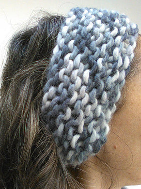 Grey Sky Headband digital knitting Pattern. Easy knitting pattern for beginner One Creative Cat