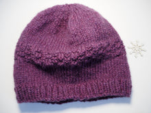 Load image into Gallery viewer, Hand knitted hat in alpaca merino yarn, winter beanie, Nivolet hat One Creative Cat
