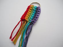 Load image into Gallery viewer, Rainbow key ring, handmade crochet One Creative Cat
