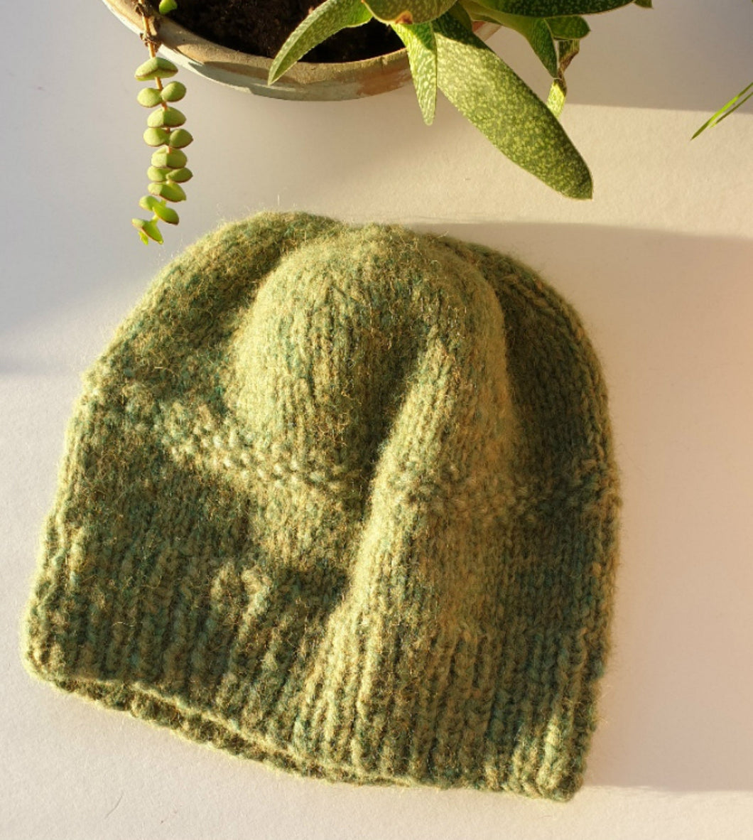 Hand knitted hat in alpaca merino yarn, winter beanie, Nivolet hat One Creative Cat
