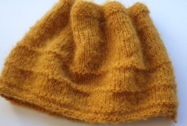 mustard hand knitted cowl